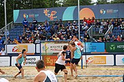 Deutsch: Beachhandball Europameisterschaften 2019 (Beach handball Euro); Tag 6: 7. Juli 2019 – Männerfinale, Dänemark-Norwegen 2:0 (25:18, 19:16) English: Beach handball Euro; Day 6: 7 July 2019 – Men's Final – Denmark-Norway 2:0 (25:18, 19:16)