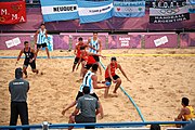 Deutsch: Beachhandball bei den Olympischen Jugendspielen 2018; Tag 5, 10. November 2018; Jungen, Hauptrunde - Thailand-Argentinien 2:1 English: Beach handball at the 2018 Summer Youth Olympics at 11 October 2018 – Boys Main Round – Thailand-Argentina 2:1