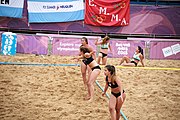 Deutsch: Beachhandball bei den Olympischen Jugendspielen 2018; Tag 6, 12. Oktober 2018; Mädchen, Hauptrundenspiel – Chinesisch Taipei (Taiwan)-Paraguay 0:2 English: Beach handball at the 2018 Summer Youth Olympics at 12 October 2018 – Girls Main Round – Chinese Taipei (Taiwan)-Paraguay 0:2