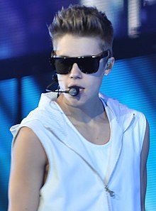 Bieber performing on his Believe Tour in July 2012