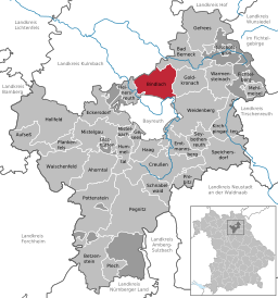Läget för Bindlach i Landkreis Bayreuth