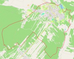 Mapa konturowa Bogorii, u góry znajduje się punkt z opisem „Bogoria”