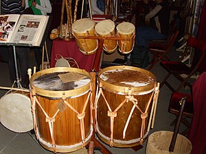 Argentine bombos legueros in a store in Buenos Aires. Bombos (2896447435).jpg