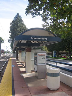 Bonaventura station Light rail station in San Jose, California