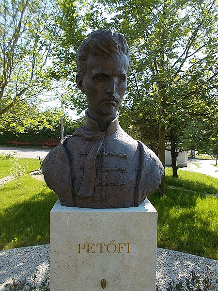 File:Bust of Sándor Petőfi by Márk Lelkes, 2015 - Baross Street, Torbágy, Hungary.jpg