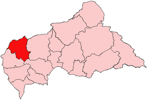 Harta prefecturii Ouham-Pendé în cadrul Republicii Centrafricane
