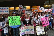 Canadian Idol fans in front of the CTV studio in Toronto in August 2004 Canadian Idol Fans, Toronto, Canada - August 2004.jpg