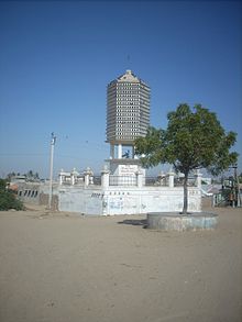 A breeding chabutro at Sinugra, in the style typical for Kutch. It is more than 100 years old and is a relatively large example built by Seth Khora Ramji. Chabutro Sinugra.jpg