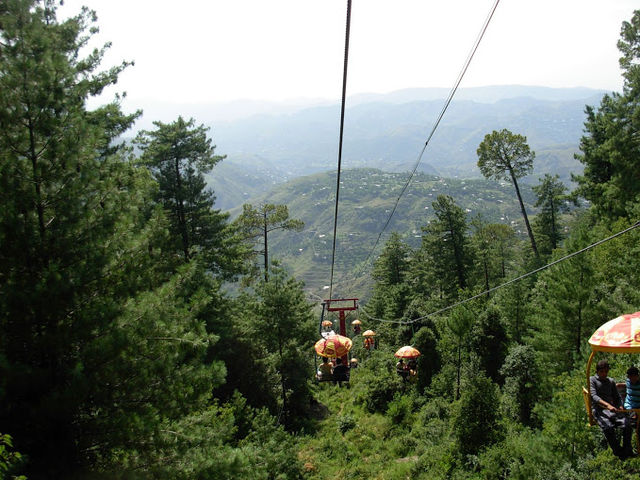 Chairlifts in Murree, Pakistan.