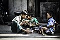 Children playing cards