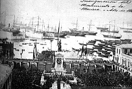 Inauguración Monumento a La Marina en Valparaíso, 1886