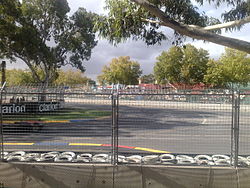 Hairpin corner at the end of the Dequetteville Terrace straight. Clipsal 500 - turn 9 in 2008.jpg