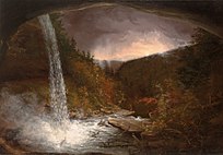 Kaaterskill Falls label QS:Len,"Kaaterskill Falls" label QS:Lpl,"Wodospady Kaaterskill" 1826