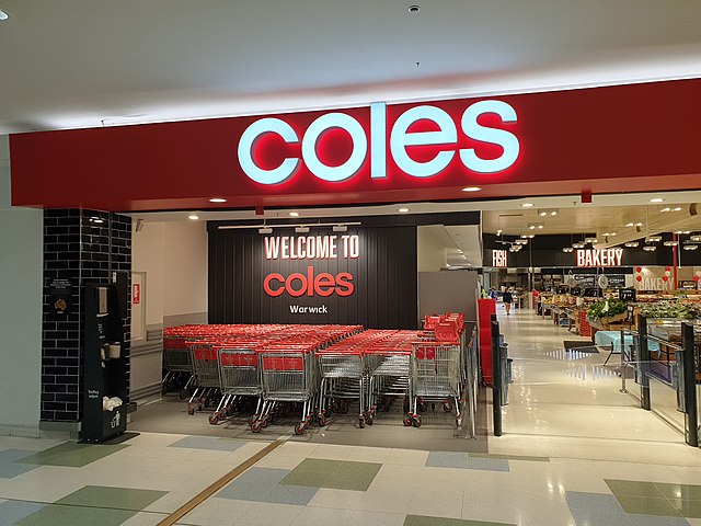 A Coles supermarket in a shopping centre in Warwick, Western Australia