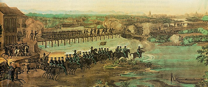 L'exèrcit imperial del Brasil atacant les forces confederades a Recife, el 1824