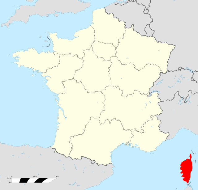 Localisacion de la Corse en France