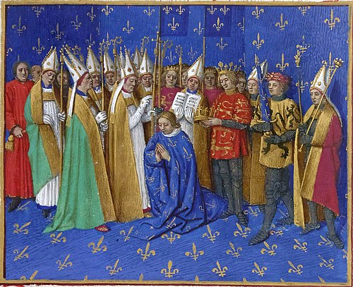 Во франции есть король. Династия Капетингов во Франции. Коронация Филиппа 2 августа миниатюра. Капетинги Династия французских королей.