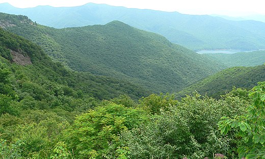 View from Craggy Gardens on the Blue Ridge Parkway in North Carolina