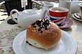 Culture... a bath bun and a pot of tea, Bath, United Kingdom (9605677635).jpg