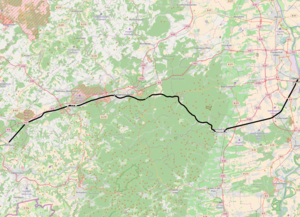 Spoorlijn Homburg - Ludwigshafen op de kaart
