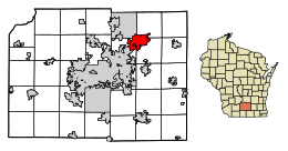 Location of Sun Prairie in Dane County, Wisconsin.