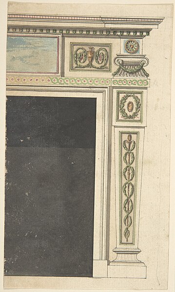 File:Design for a Chimneypiece, possibly for Melbourne House (now Albany), Piccadilly, London MET DP800979.jpg