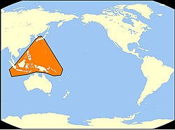 En naranja, la distribución del rorcual de Omura.