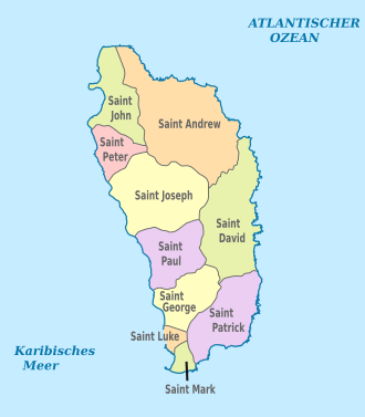 Dominica, administrative divisions - de - colored.svg