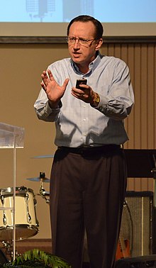 Dr. Jeff Iorg, President of Golden Gate Baptist Theological Seminary, speaking at the Missions Conference in Feb 2013.jpg