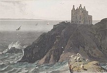 Dunsky Castle Near Patrick - painting by William Daniell Dunsky Castle Near Patrick - William Daniell - ABDAG005857.jpg