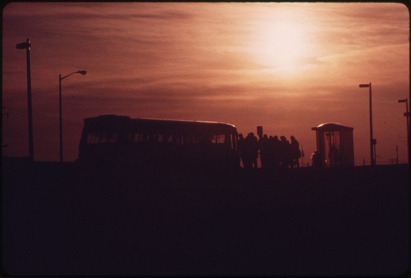 File:EARLY MORNING COMMUTERS AT METRO PARK AND RIDE BUS STATION - NARA - 546589.jpg