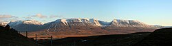 Panoramatický pohled na východ přes údolí Skagafjörður z průsmyku Vatnsskarð