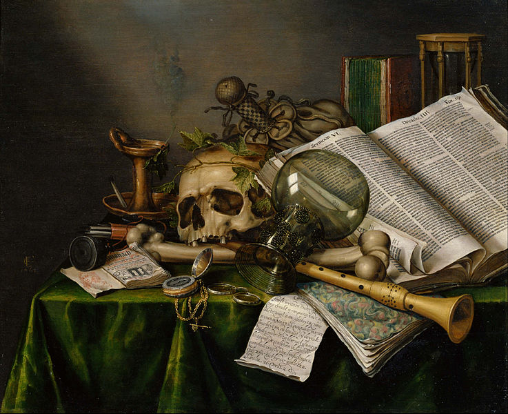 File:Edwaert Collier - Vanitas - Still Life with Books and Manuscripts and a Skull - Google Art Project.jpg