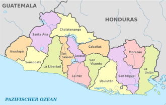 El Salvador, administrative divisions - de - colored