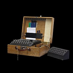 The German-made Enigma-K used by the Swiss Army had three rotors and a reflector, but no plugboard. It had locally re-wired rotors and an additional lamp panel.