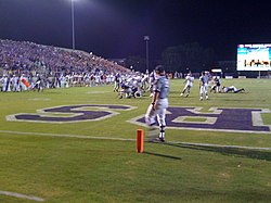 Estes Stadium west side with players in action. Estesplay.JPG