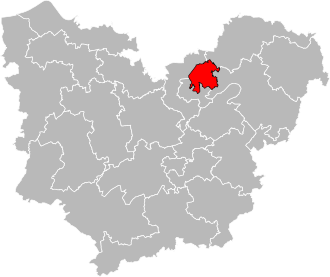 Kanton på kartan över Eure-avdelningen