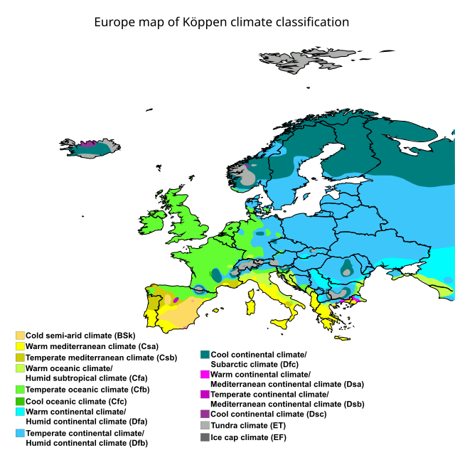 humid continental climate europe