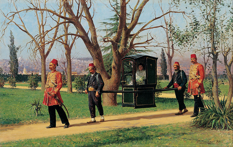 File:Fausto Zonaro - The Daughter of the English Ambassador Riding in a Palanquin - Google Art Project.jpg