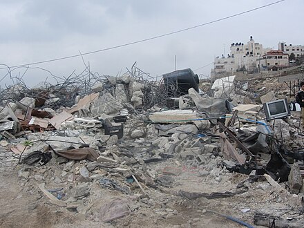 Demolished 2 apartment home of the 8-member Idris family, their relative, her husband and their two children (Beit Hanina, 2014) Five demolitions in East Jerusalem, January 2014 (5 2).jpg