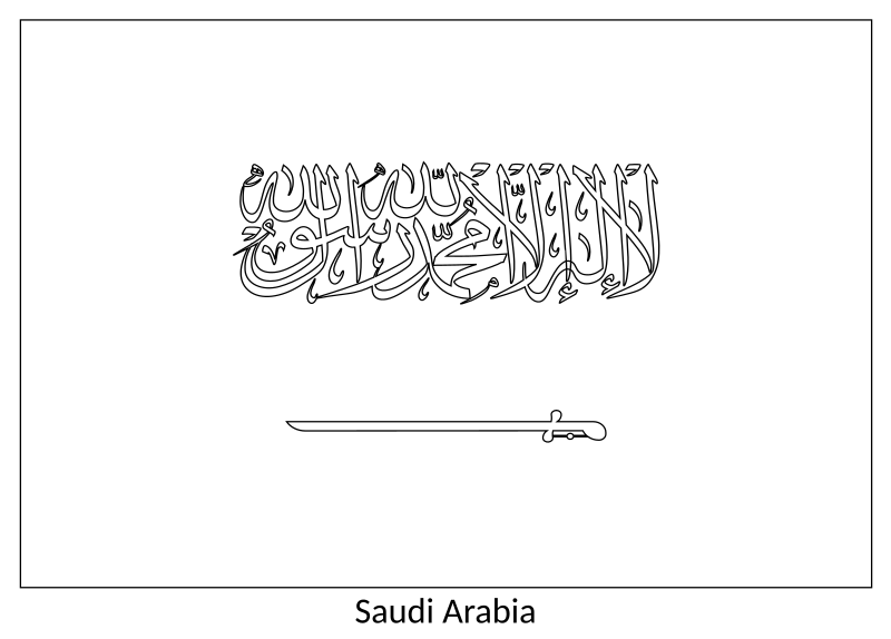 File:Flag of Saudi Arabia (colouring page).svg