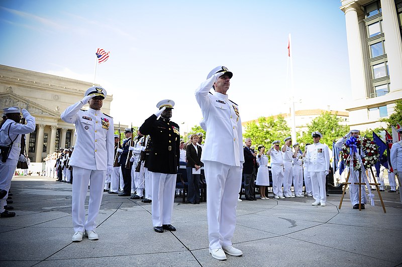 File:Flickr - Official U.S. Navy Imagery - The CNO and the official party salute the colors as they are paraded at the U.S. Navy Memorial to mark the start of the Battle of Midway Commemoration Day ceremony..jpg