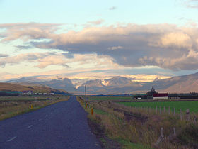 Mýrdalsjökull, seen from Fljóthlíð