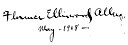 Autographe de Florence Ellinwood Allen