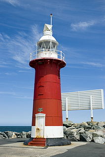 North Mole Lighthouse Lighthouse at mouth of Fremantle Harbour Western Australia