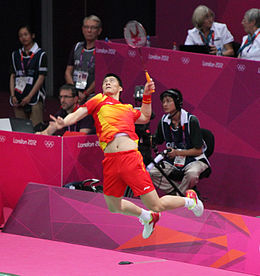 Fu Haifeng, Mens Doubles Badminton Final (8172656810).jpg