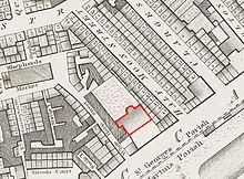 Position of Cambridge House, marked on a 1799 map of London FutureCambridgeHouse1799 edited.jpg