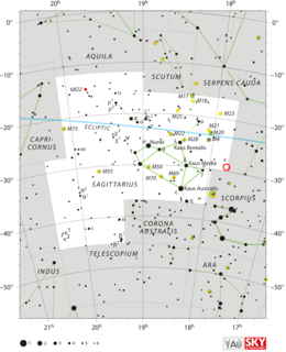 GCIRS 16SW Binary star in the Galactic Center in the constellation Sagittarius