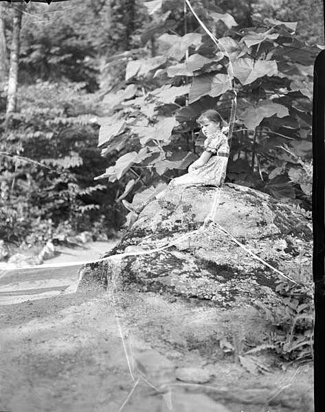 File:Girl in garden at Newhalem, 1938.jpg