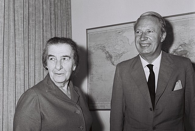 Heath with Israeli prime minister Golda Meir in 1969